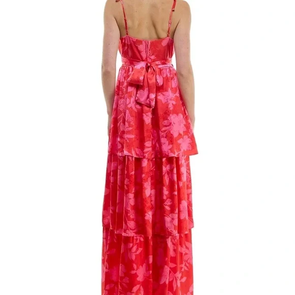Crystal Doll Juniors' Floral Tie-Strap Tiered Maxi Dress - Picture 3 of 7